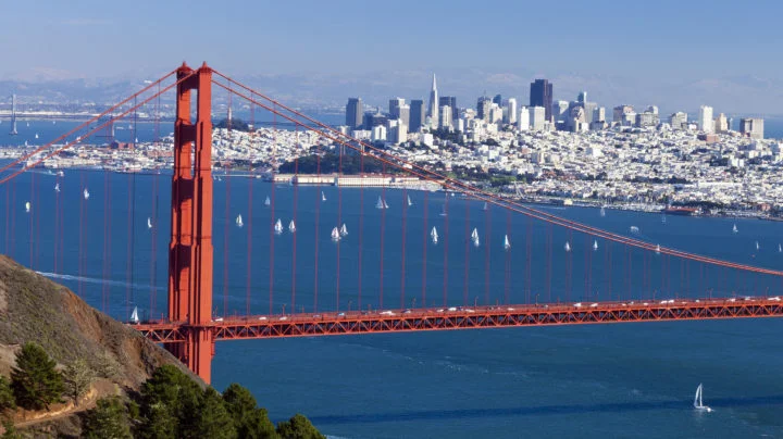 San Francisco Skyline with Golden Gate Bridge